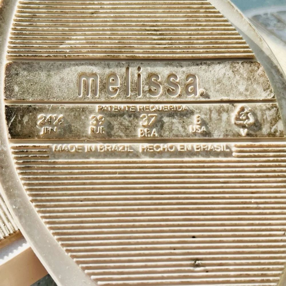 Melissa taupe sandal with blue flower